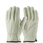 Shirred Elastic Wrist  White Driving Gloves