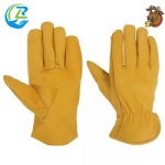 Dense Stitches Cowhide Stretchable Leather Driving Gloves