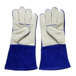 finger and palm reinforcement blue fire resistant leather welding glove